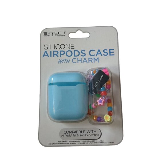Silicone Airpods Case With Charm 1st & 2nd Generation Compatible NEW In Package - Picture 1 of 4